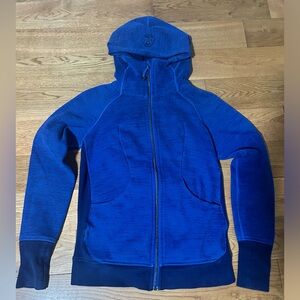 Lulu Lemon Blue scuba zip up Hoodie size 6